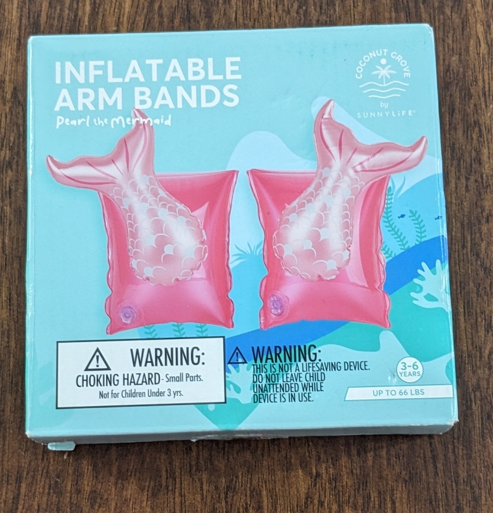 Coconut Grove by SunnylifeGirls Inflatable Swim Arm Bands Mermaid Pink, NEW